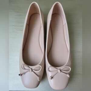 Calvin Klien Nude Classic Almond Ballerina Toe Flats